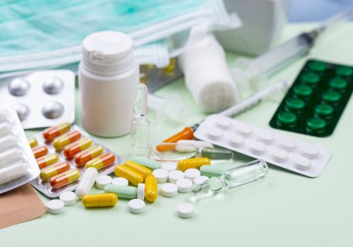 high-angle-medical-desk-composition